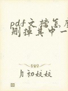 pdf文档怎么删掉其中一页