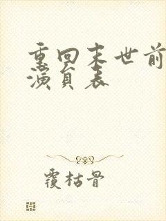 重回末世前短剧演员表