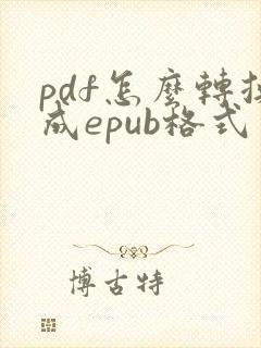 pdf怎么转换成epub格式