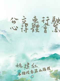 公交车行驶安全心得体会怎么写