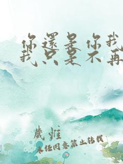 你还是你我还是我只是不再是我们
