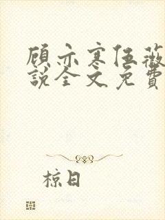 顾亦寒伍薇薇小说全文免费阅读