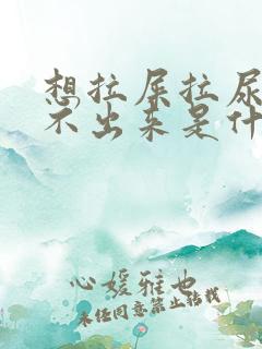 想拉屎拉尿又拉不出来是什么原因?