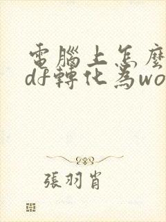 电脑上怎么将pdf转化为word