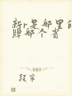 新r是哪里的车牌哪个省