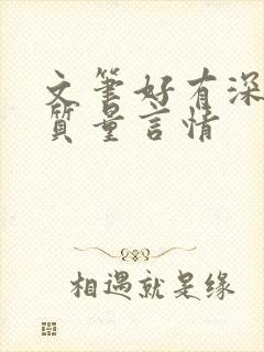 文笔好有深度高质量言情