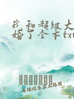 我和超级大佬隐婚了全本txt下载