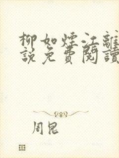 柳如烟江离的小说免费阅读软件