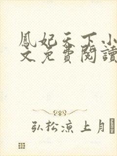 凤妃天下小说全文免费阅读