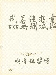 我真没想重生啊txt无删减版