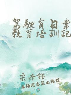 驾驶员日常安全教育培训记录