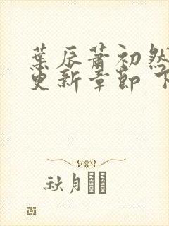 叶辰萧初然最新更新章节 下载