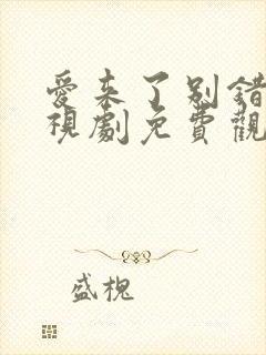 爱来了别错过电视剧免费观看全集