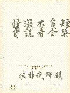 情深不负短剧免费观看全集高清版