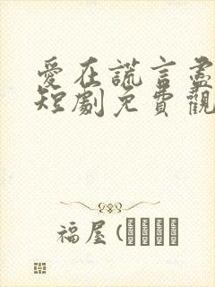 爱在谎言尽头时短剧免费观看