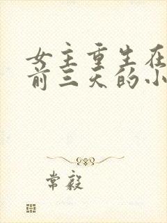 女主重生在末世前三天的小说