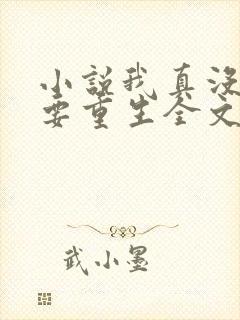 小说我真没想过要重生全文阅读