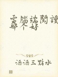 电脑端阅读软件哪个好