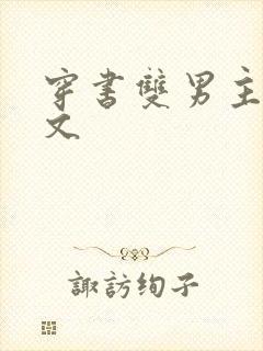 穿书双男主主攻文