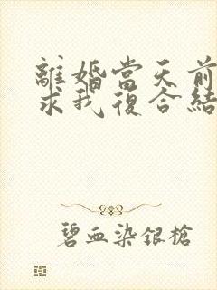 离婚当天前夫跪求我复合结局