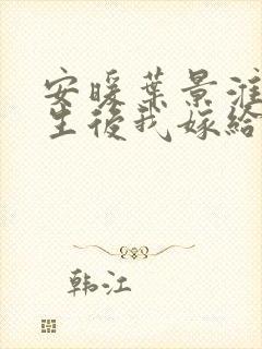 安暖叶景淮 重生后我嫁给了渣男的死对头