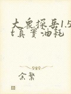 大众探岳1.5t真实油耗