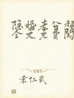 隐婚老公超给力全文免费阅读