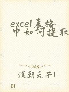 excel表格中如何提取出自己想要的内容