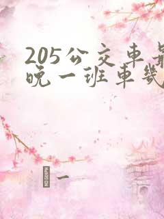 205公交车最晚一班车几点