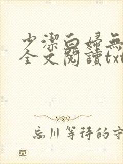 少洁白妇无删减全文阅读txt下载