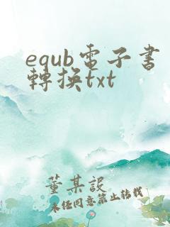 equb电子书转换txt