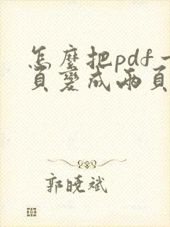 怎么把pdf一页变成两页