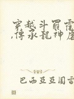 穿越斗罗霍雨浩,传承龙神虐唐三的小说