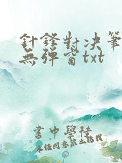 针锋对决笔趣阁无弹窗txt