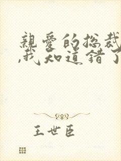 亲爱的总裁老婆,我知道错了