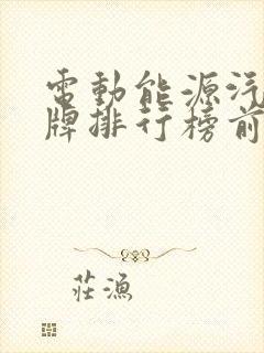 电动能源汽车品牌排行榜前十名