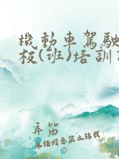 机动车驾驶员学校(班)培训许可证