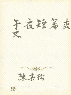 午夜短篇爽文欲文
