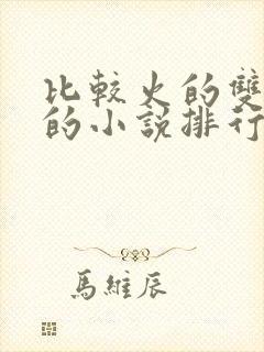 比较火的双男主的小说排行榜