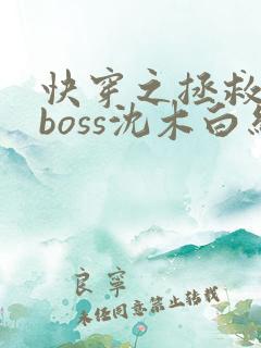 快穿之拯救黑化boss沈木白结局