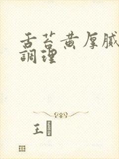 舌苔黄厚腻怎么调理