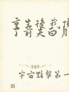 重生后 我顶替了前夫白月光