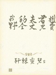 我的夫君权倾朝野全文免费阅读