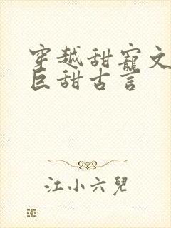 穿越甜宠文推荐巨甜古言