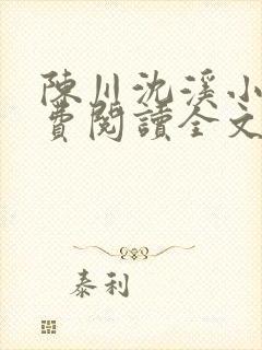 陈川沈溪小说免费阅读全文最新章节