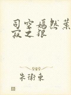 司空嫣然叶凡孤寂之狼