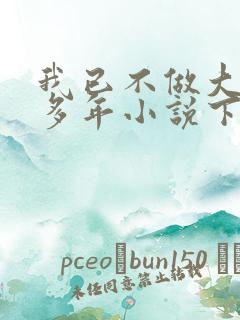 我已不做大佬好多年小说下载txt