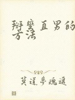 掰弯直男的正确方法