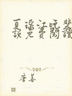 夏瑶江晚裴澈小说免费阅读最新章节