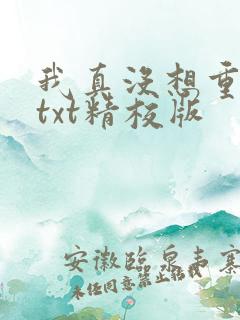 我真没想重生啊txt精校版